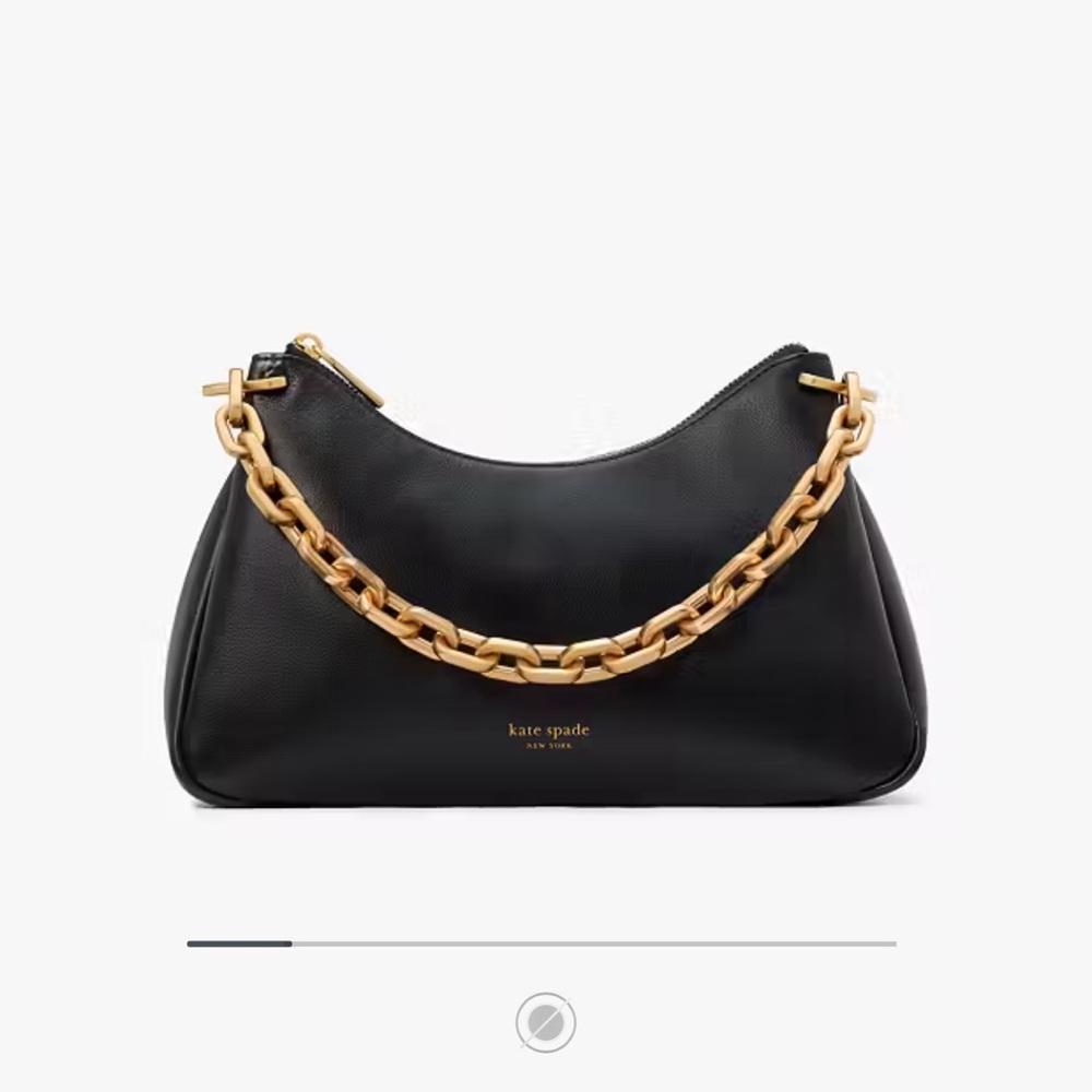 Kate Spade Black Shoulder Bag with Gold Chain
